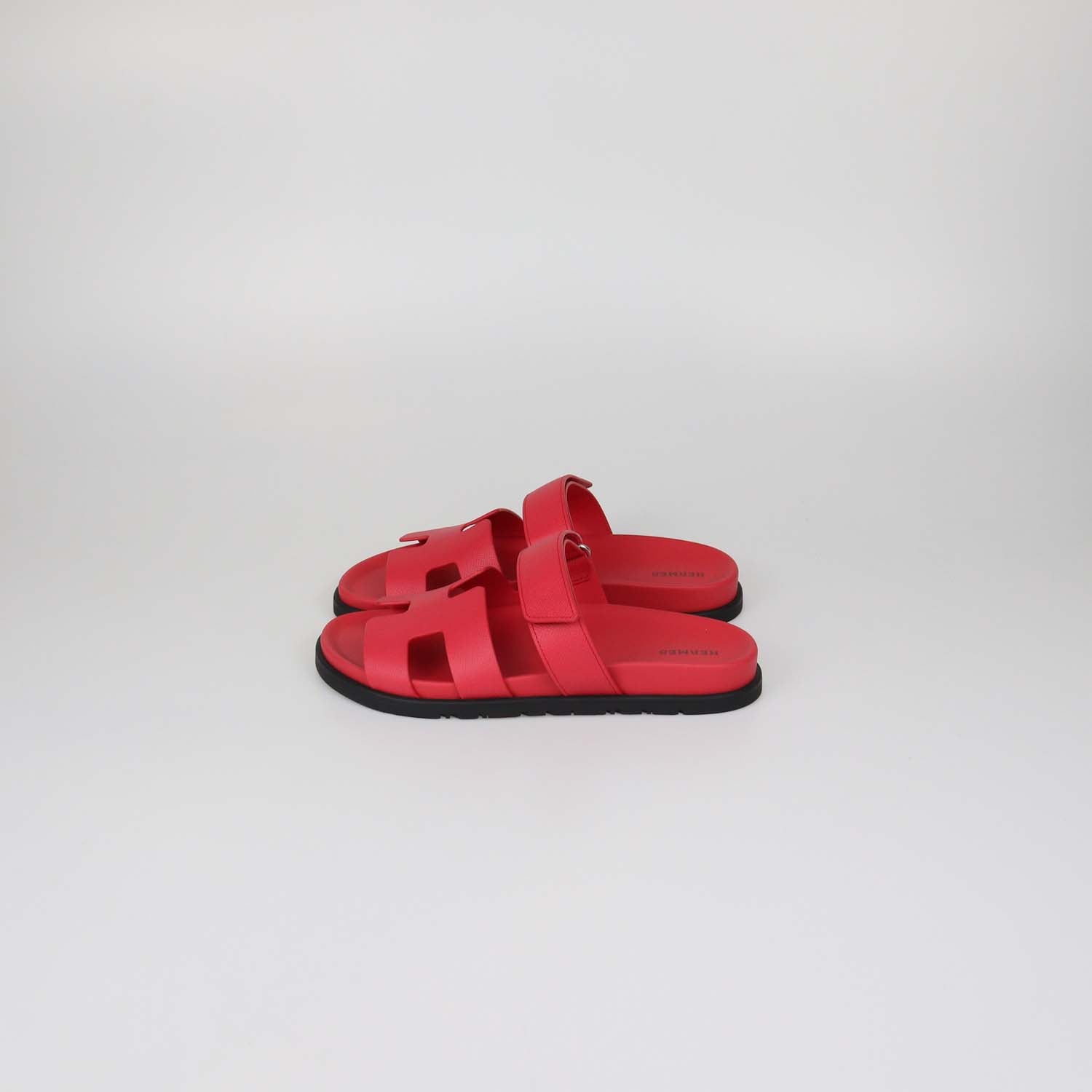 Hermes Rose Grenade Epsom Leather Chypre Sandals