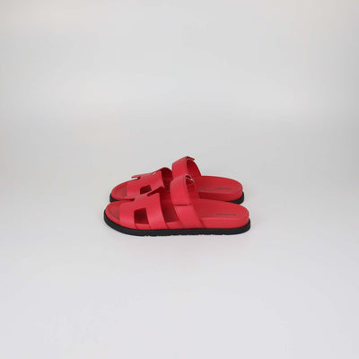 Hermes Rose Grenade Epsom Leather Chypre Sandals