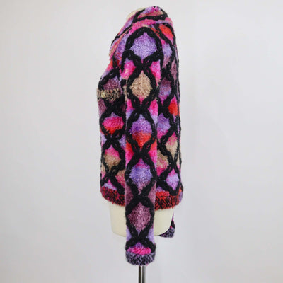 Chanel Multicolor Blend Viscose Boa Blouson Zip Jacket