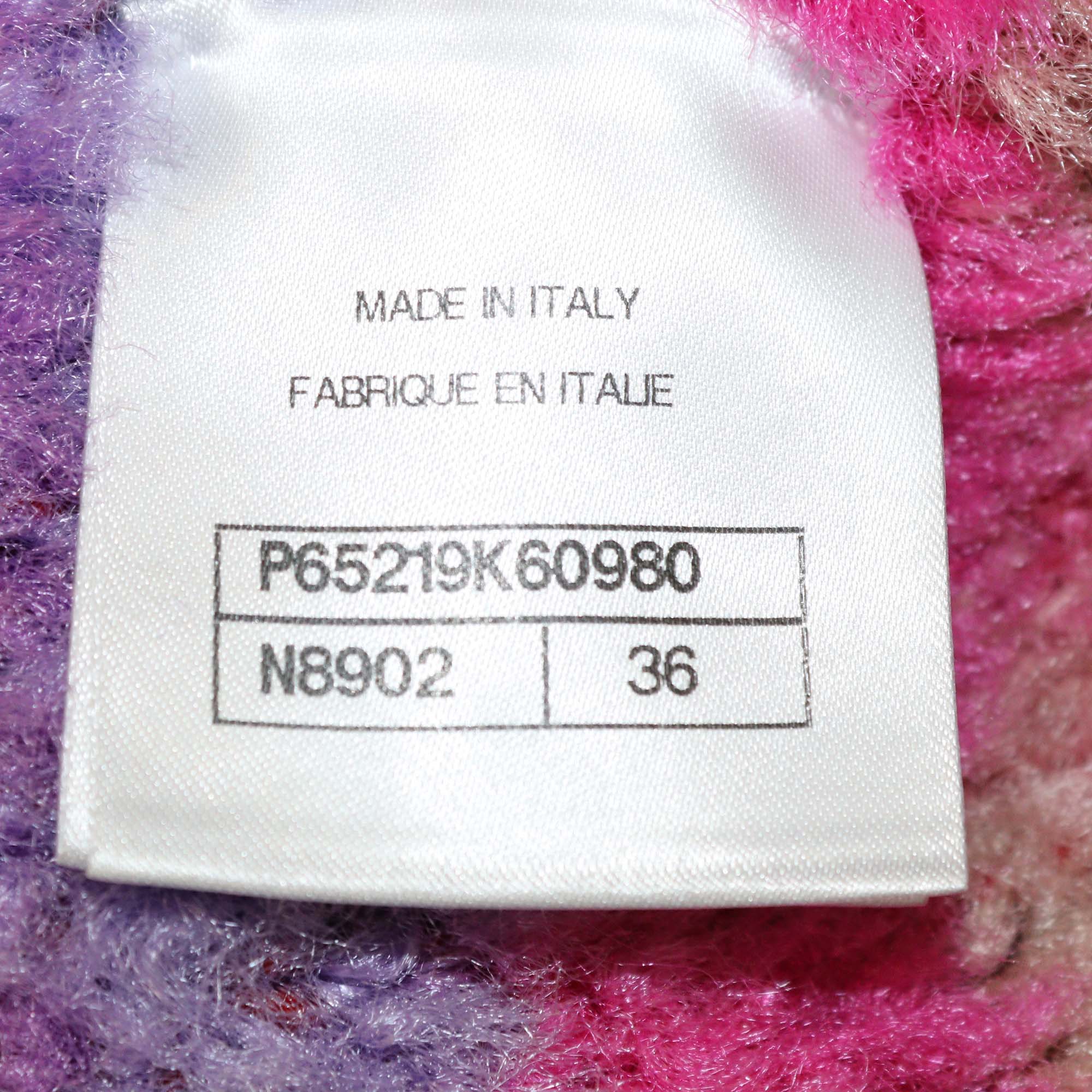 Chanel Multicolor Blend Viscose Boa Blouson Zip Jacket