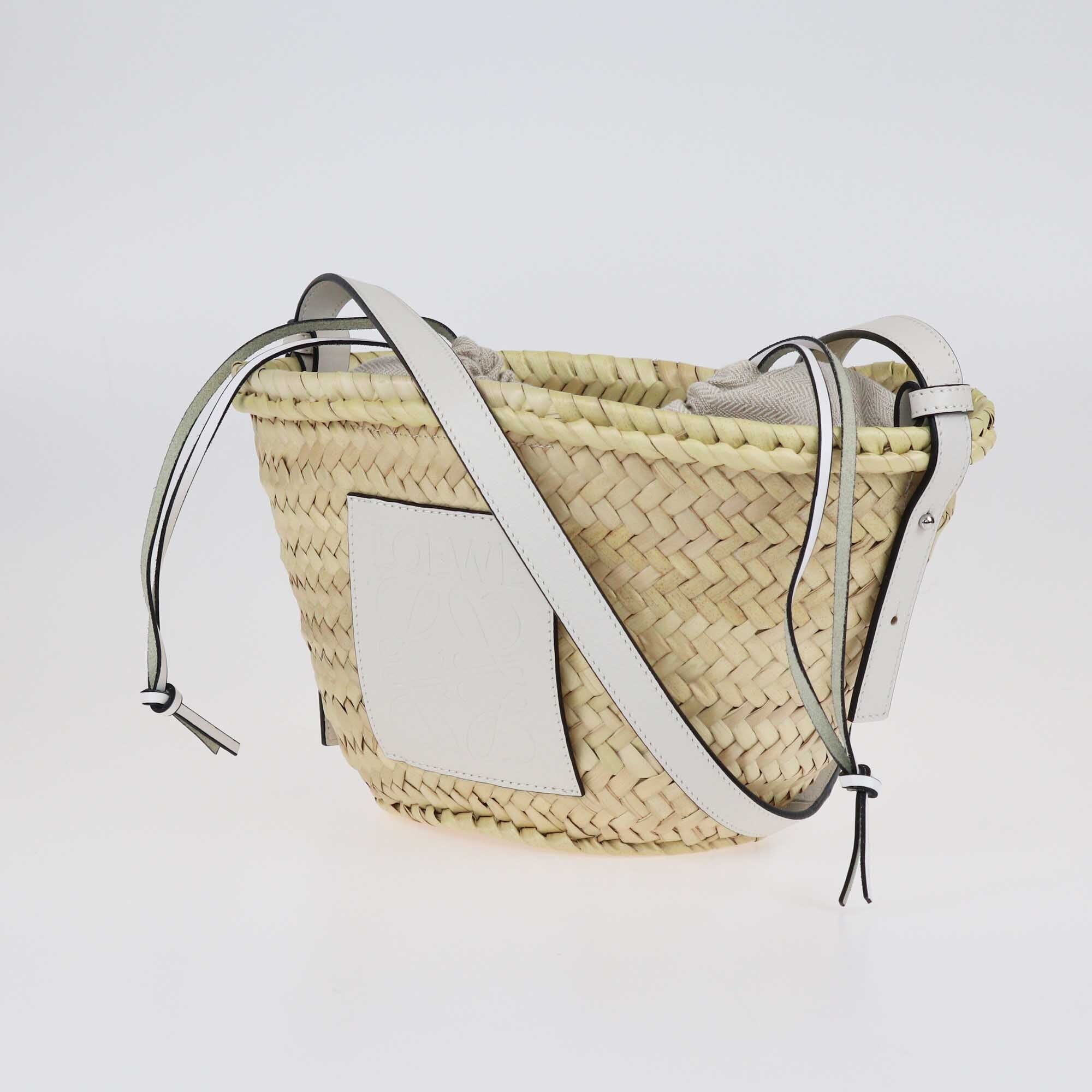 Loewe Raffia Anagram Basket Drawstring Bag Bags Loewe 