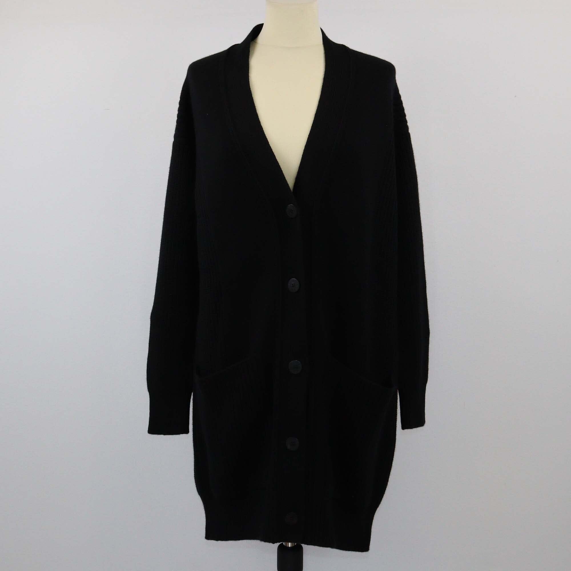 Hermes Black Longsleeve Pocket Detailed Cardigan Womens Hermes 