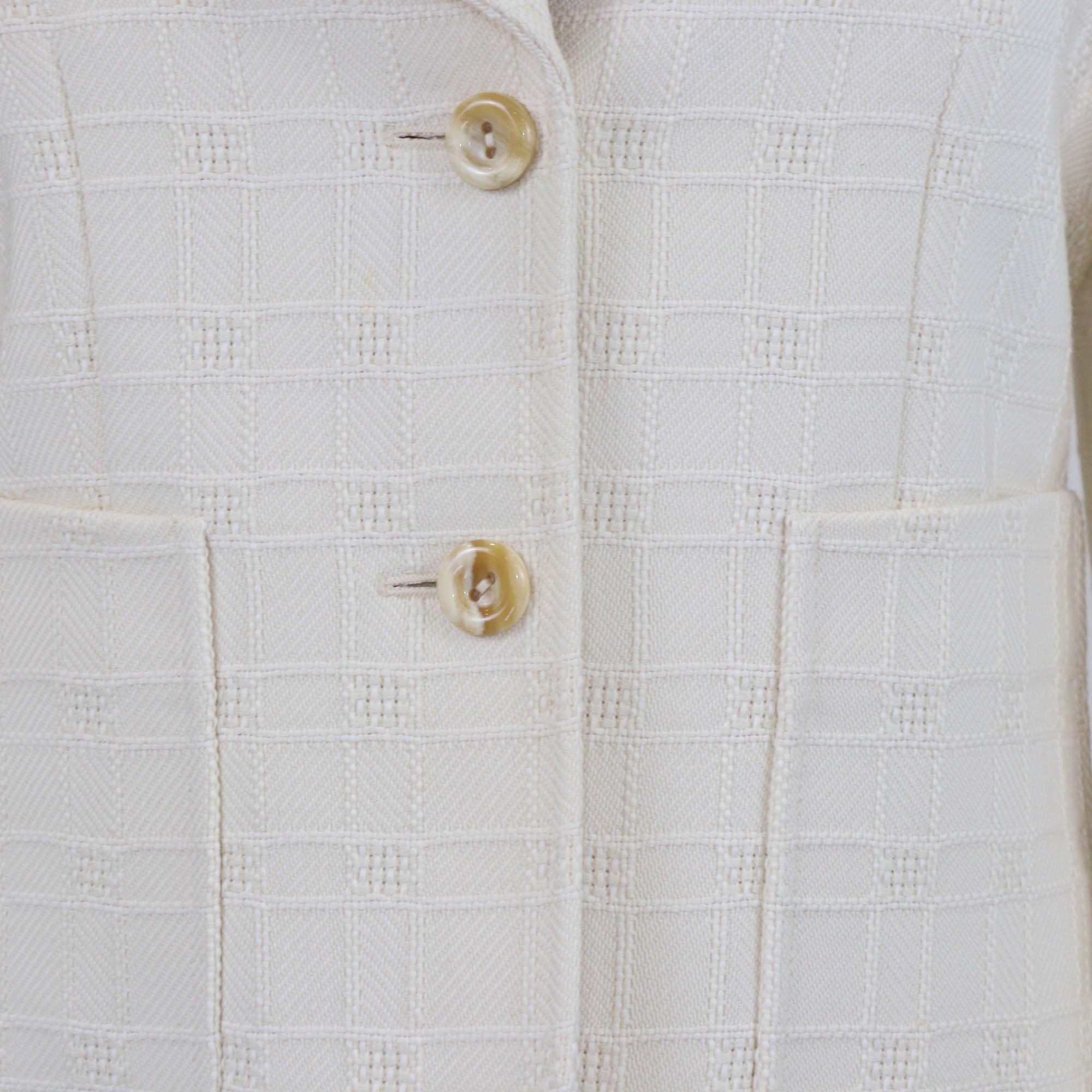 Gucci Cream Cotton & Wool Single Breasted Jacket
