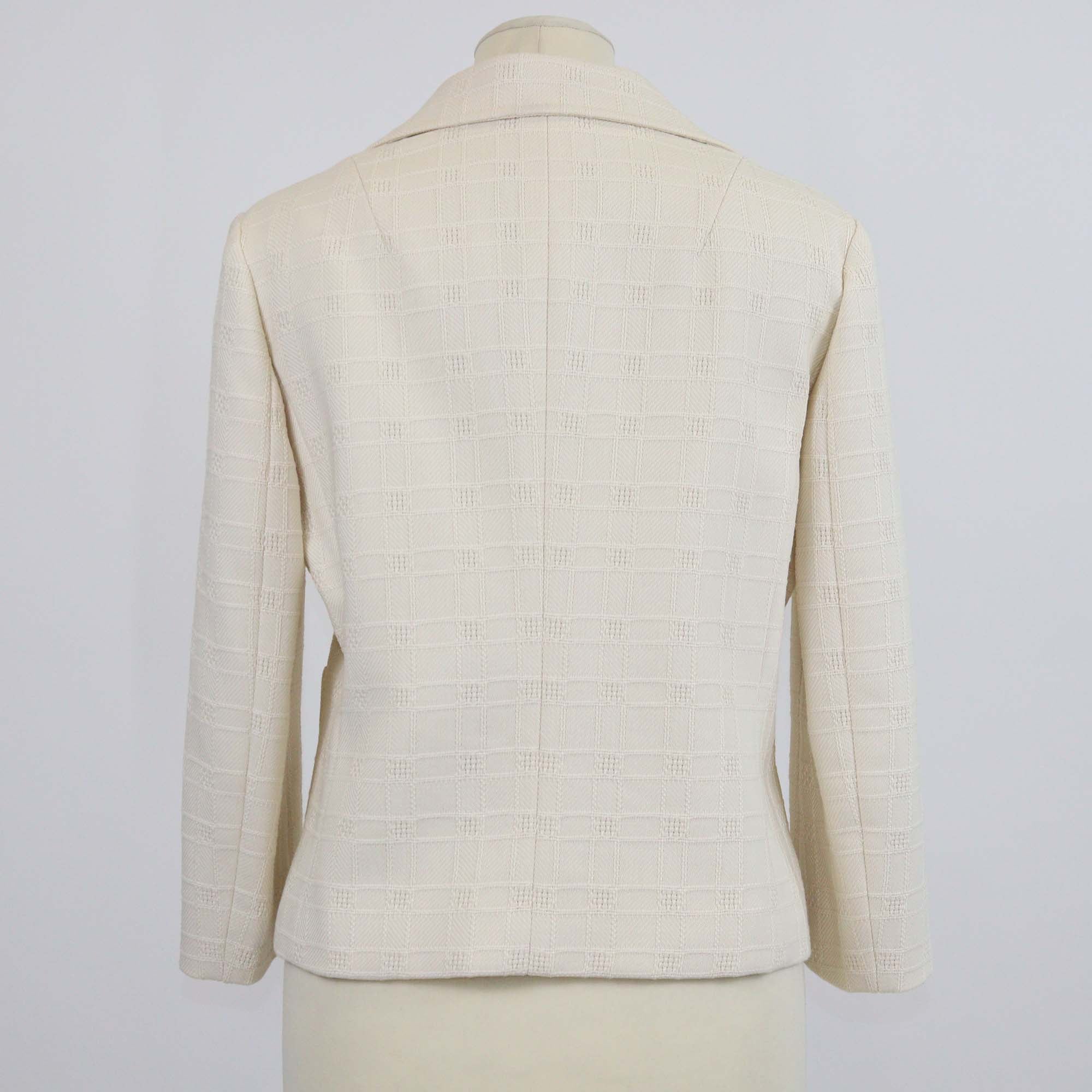 Gucci Cream Cotton & Wool Single Breasted Jacket
