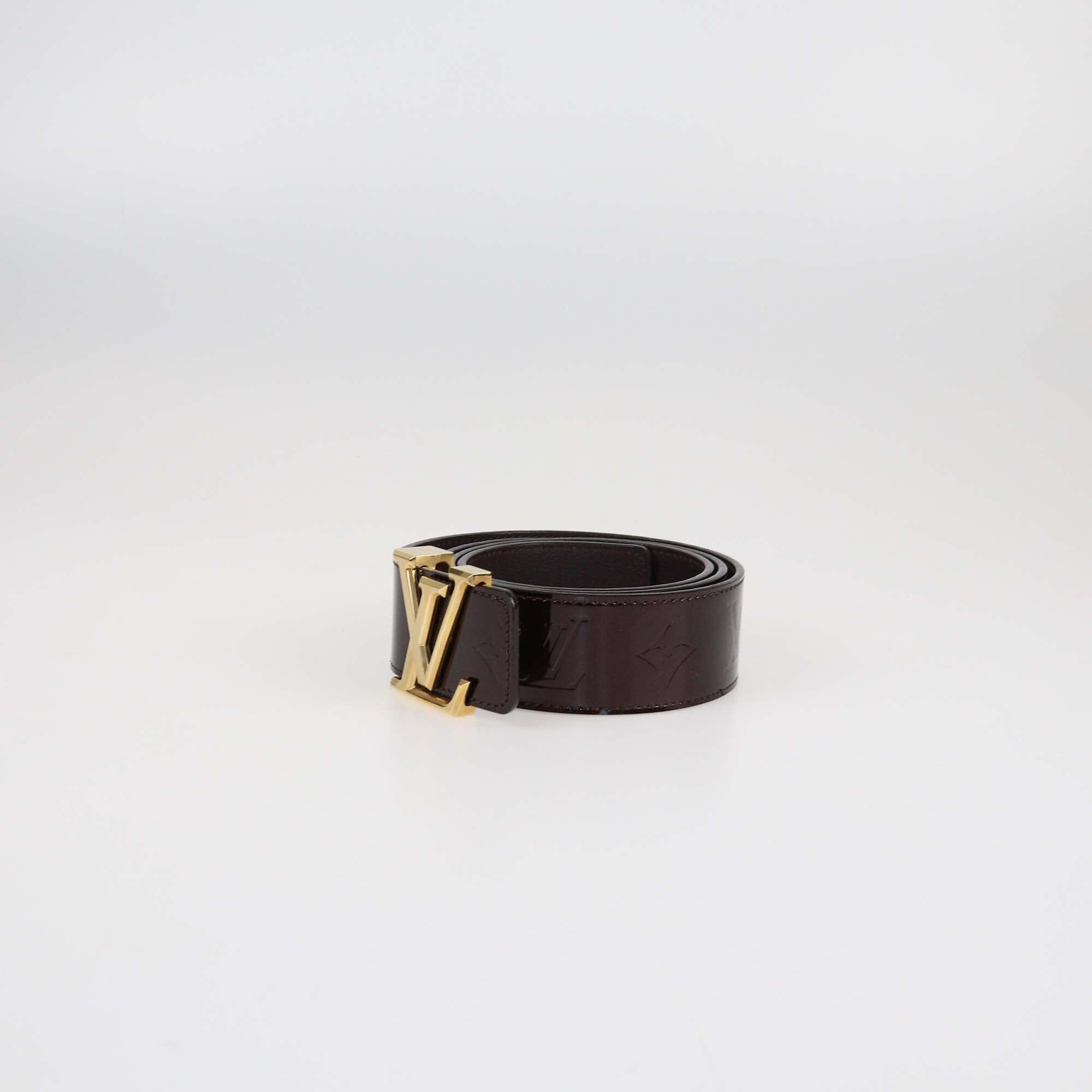 Louis Vuitton Amarante Vernis Leather LV Initiales Waist Belt Womens Louis Vuitton 