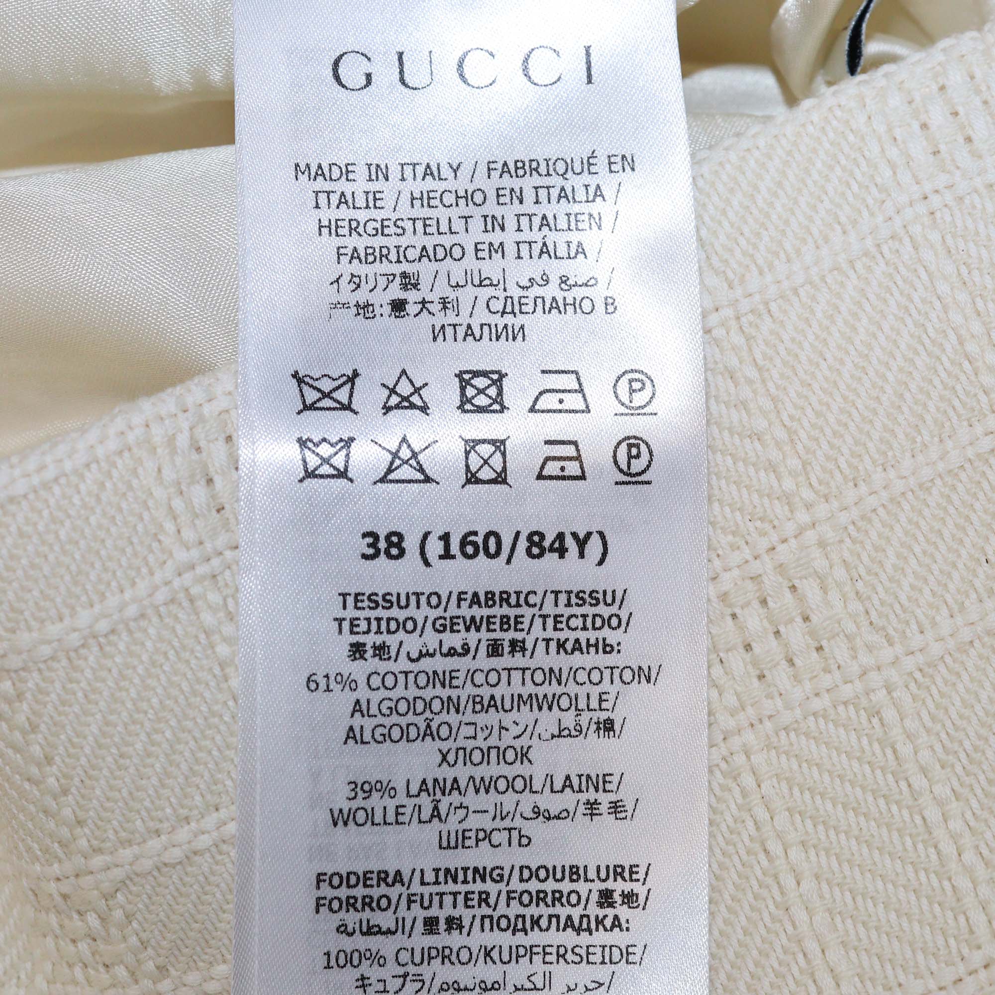 Gucci Cream Cotton & Wool Single Breasted Jacket