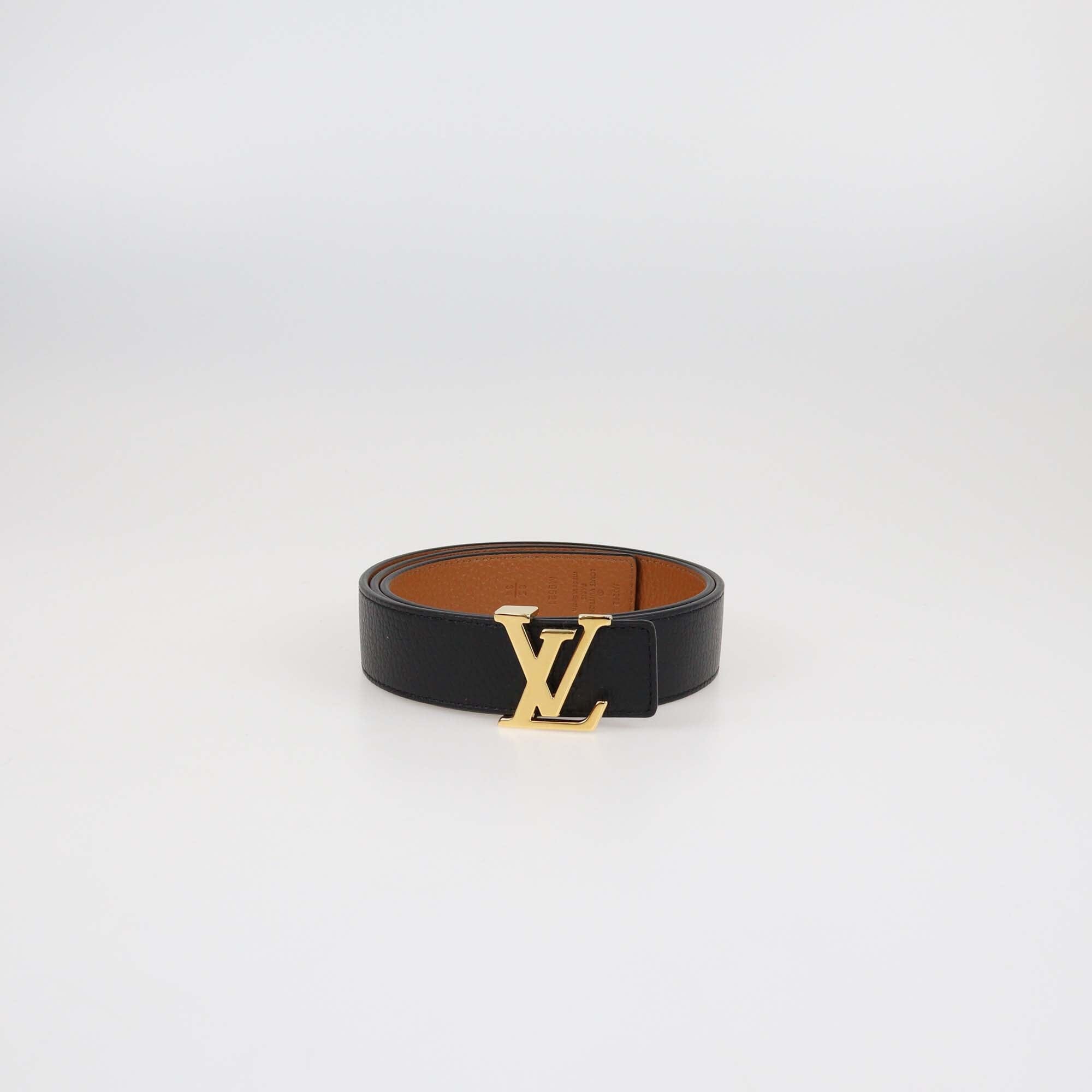 Louis Vuitton Black/Brown Leather LV Initiales Reversible Belt Womens Louis Vuitton 