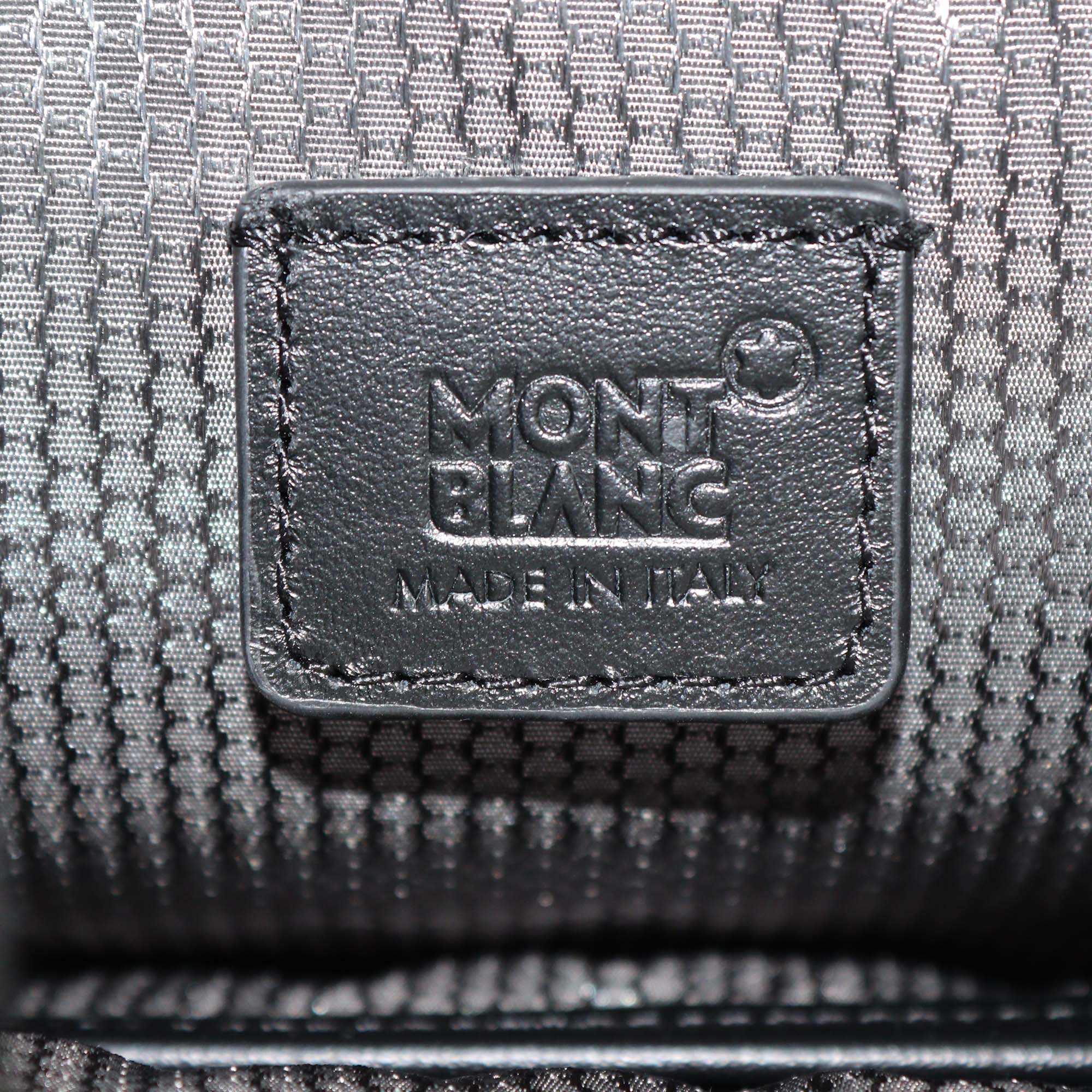 Montblanc Grey/Black Nylon and Leather Large Nightflight Backpack