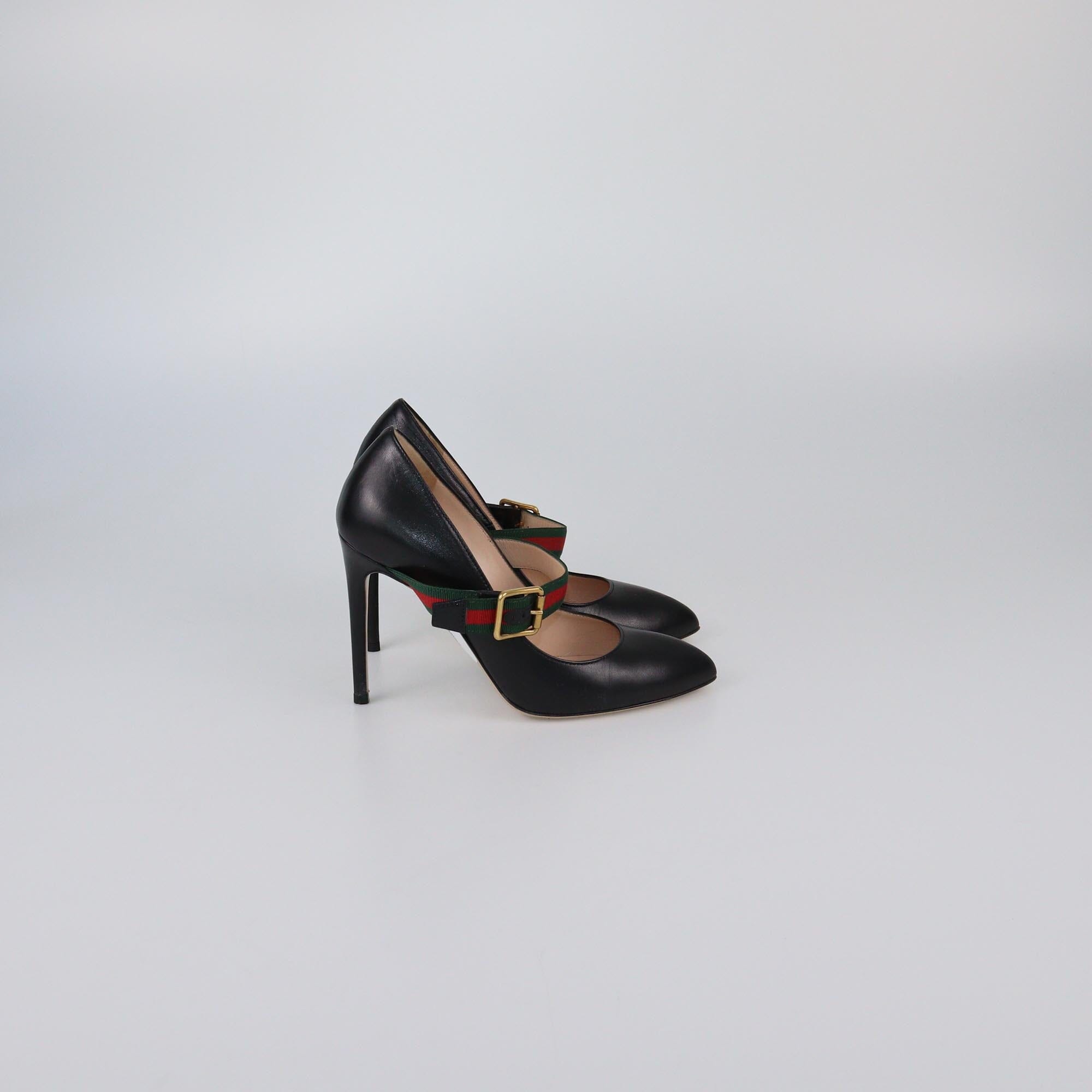 Gucci Black Web Sylvie Pumps Womens Gucci 