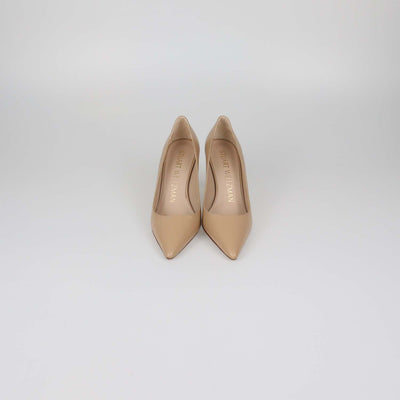 Stuart Weitzman Beige Leather Pointed Toe Pumps