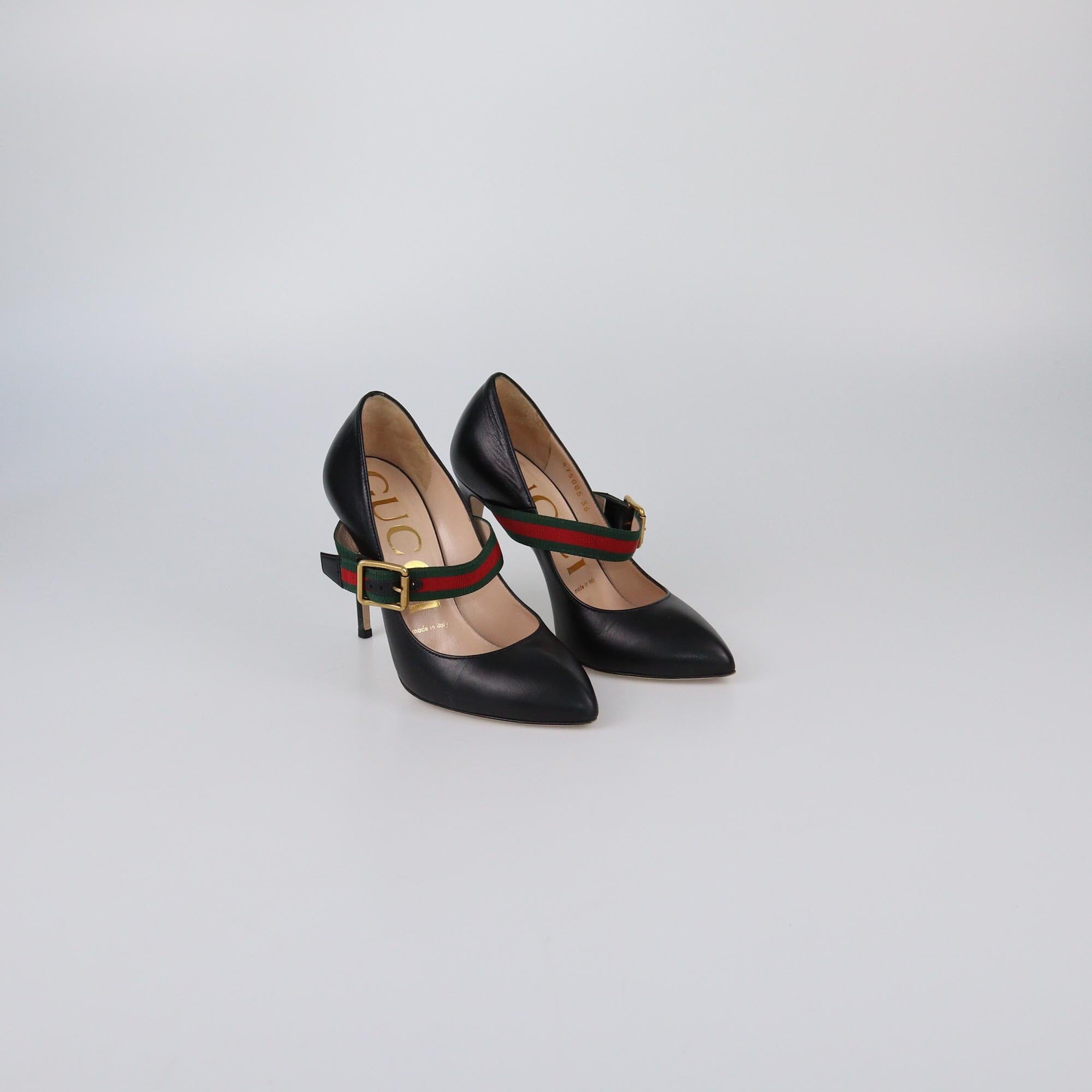 Gucci Black Web Sylvie Pumps Womens Gucci 