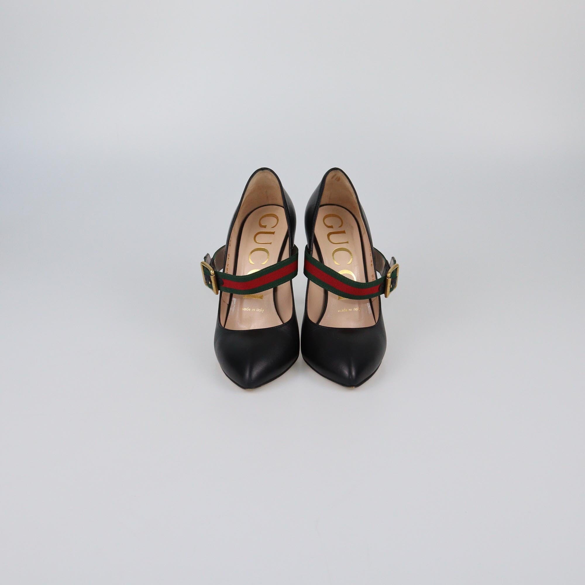 Gucci Black Web Sylvie Pumps Womens Gucci 