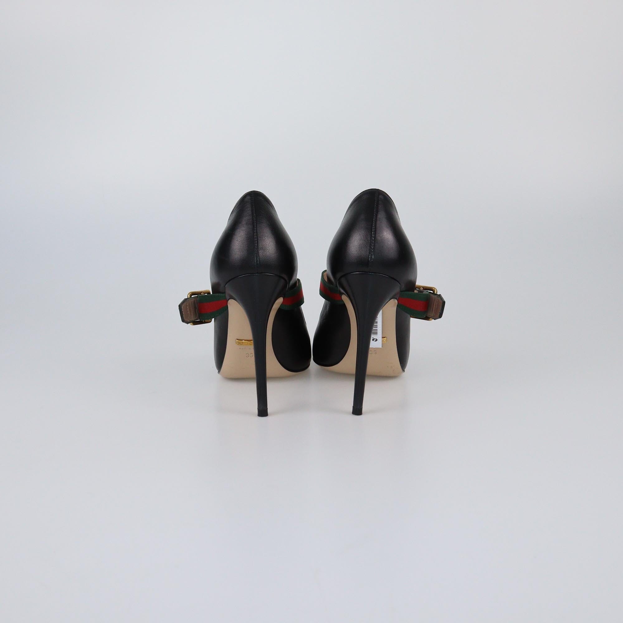 Gucci Black Web Sylvie Pumps Womens Gucci 