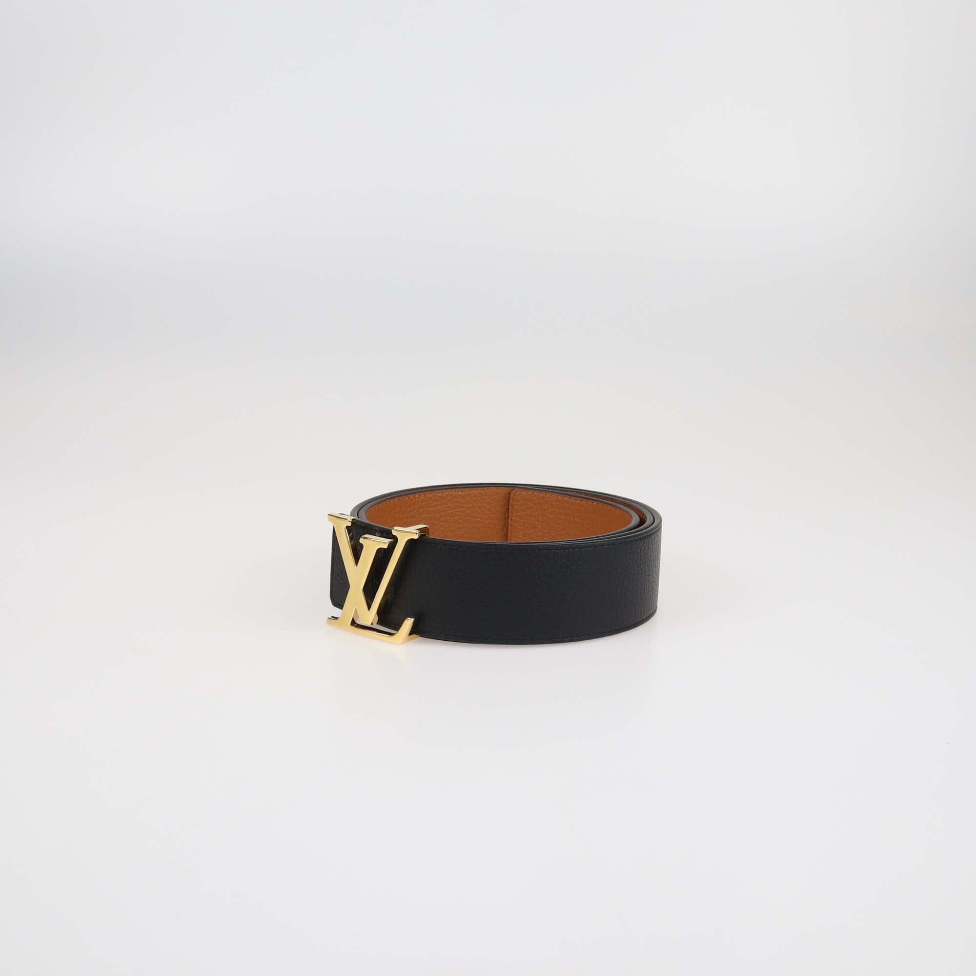 Louis Vuitton Black/Brown Leather LV Initiales Reversible Belt Mens Louis Vuitton 