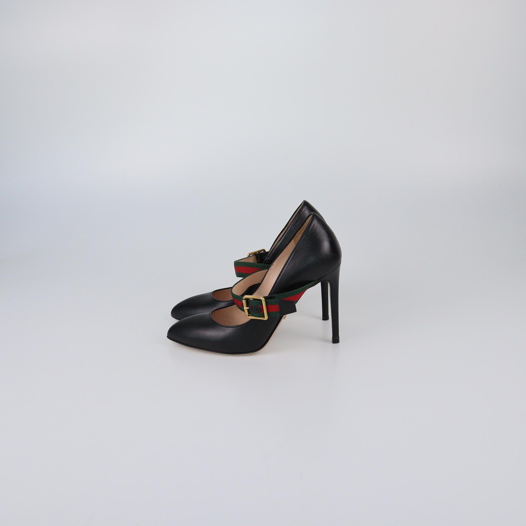 Gucci Black Web Sylvie Pumps Womens Gucci 