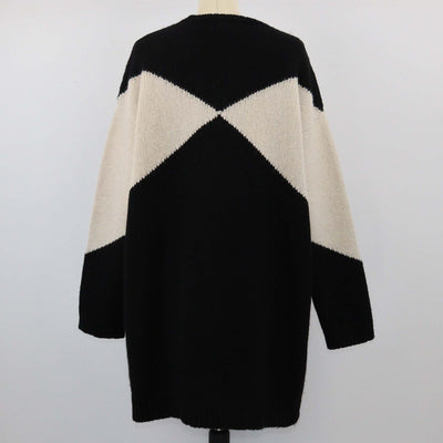 Valentino Black/Beige Knitted Midi Dress Womens Valentino 