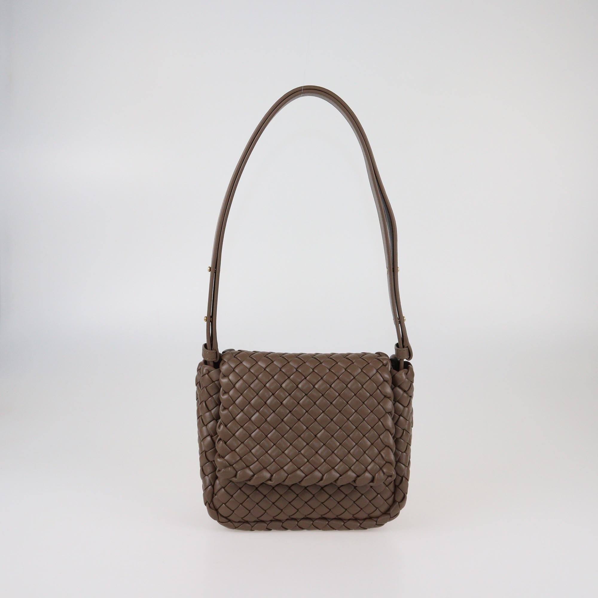 Bottega Veneta Brown Padded Intrecciato Mini Cobble Shoulder Bag Womens Bottega Veneta 