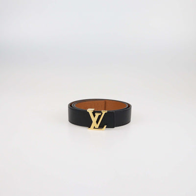 Louis Vuitton Black/Brown Leather LV Initiales Reversible Belt Womens Louis Vuitton 
