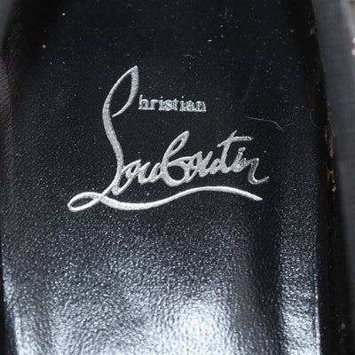 Christian Louboutin Black Leather Spiked Ballet Flats