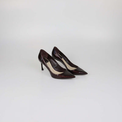 Christian Dior Burgundy Patent Leather Dioressence Pumps
