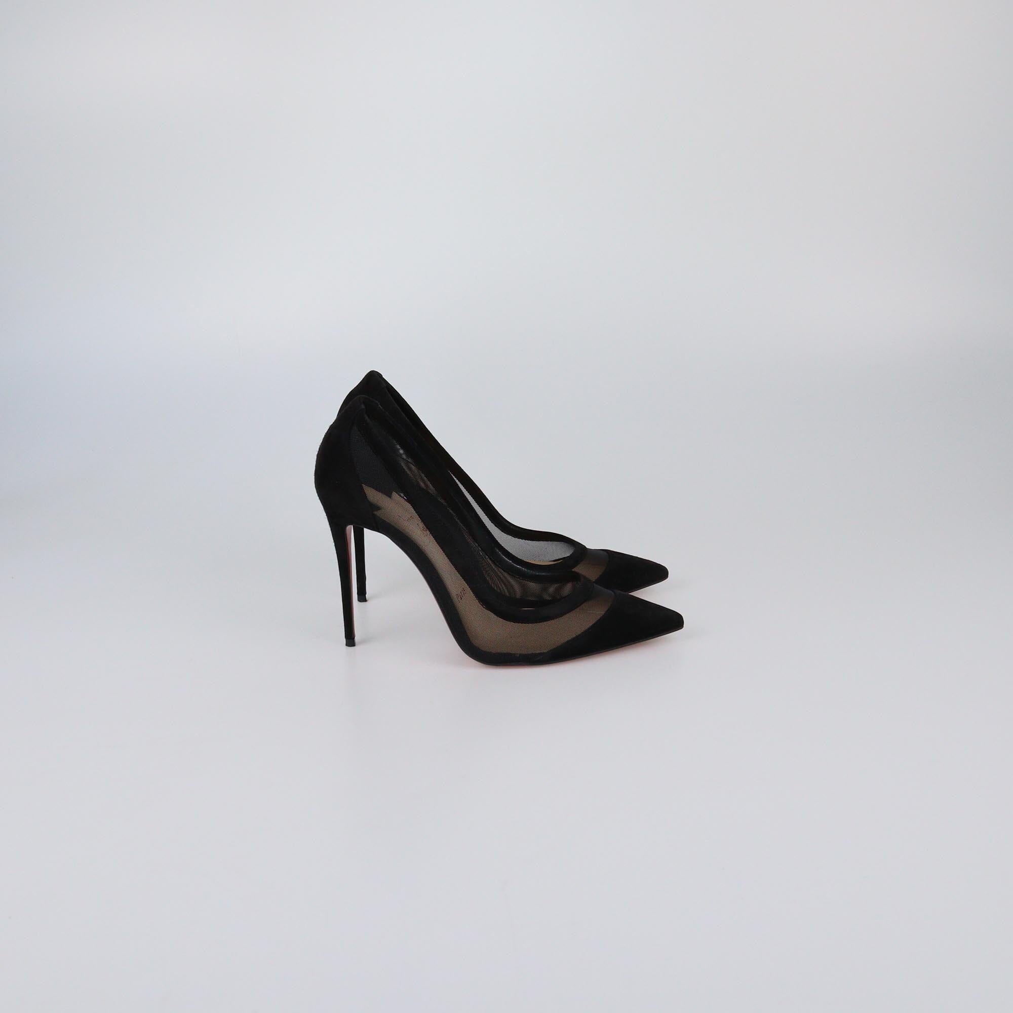 Christian Louboutin Black Mesh Galativi Pumps Womens Christian Louboutin 