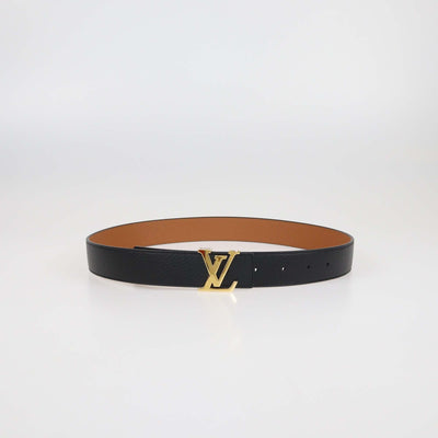 Louis Vuitton Black/Brown Leather LV Initiales Reversible Belt Womens Louis Vuitton 