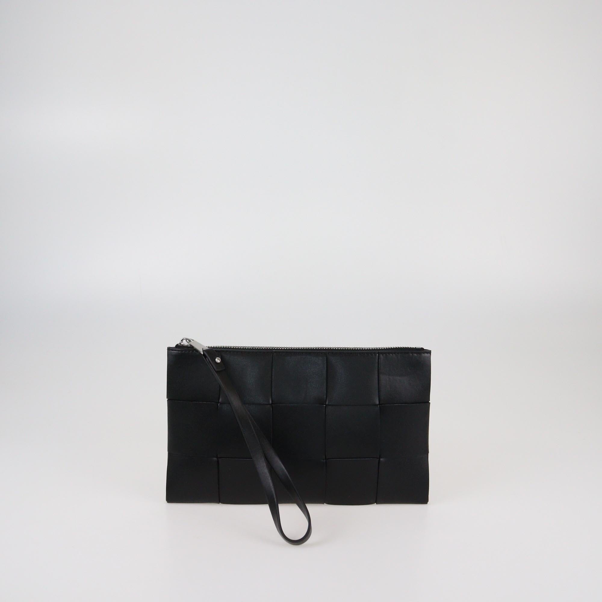 Bottega Veneta Black Intrecciato Cassette Flat Pouch Mens Bottega Veneta 