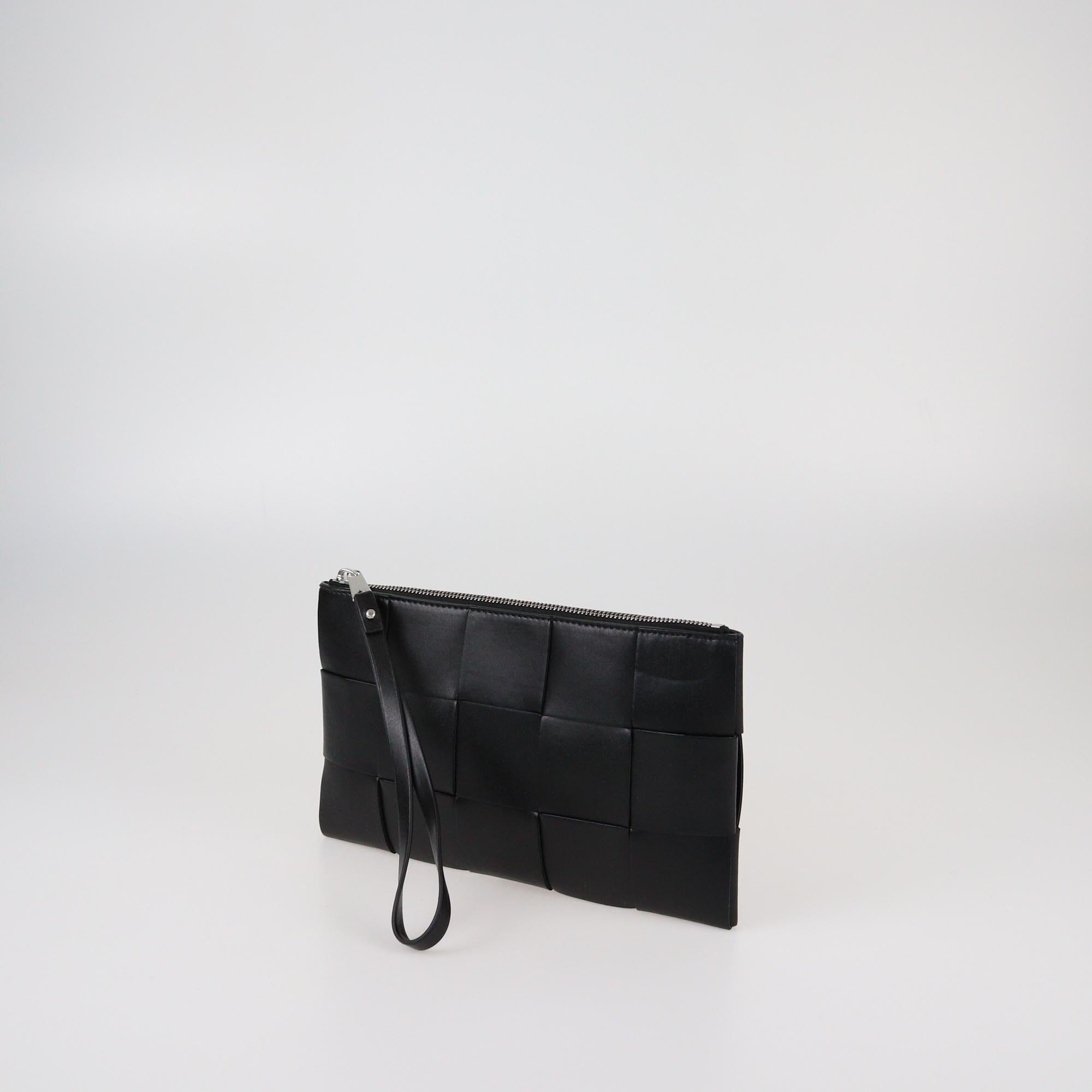 Bottega Veneta Black Intrecciato Cassette Flat Pouch Mens Bottega Veneta 