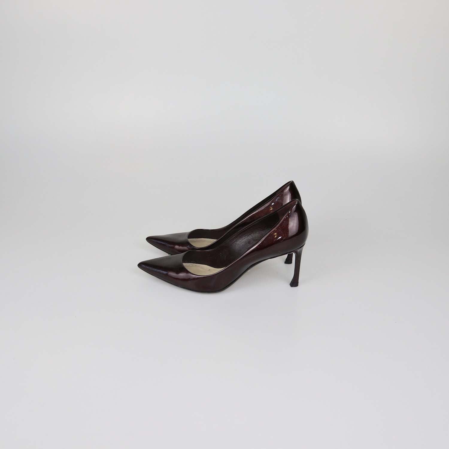 Christian Dior Burgundy Patent Leather Dioressence Pumps