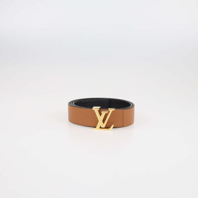 Louis Vuitton Black/Brown Leather LV Initiales Reversible Belt Womens Louis Vuitton 