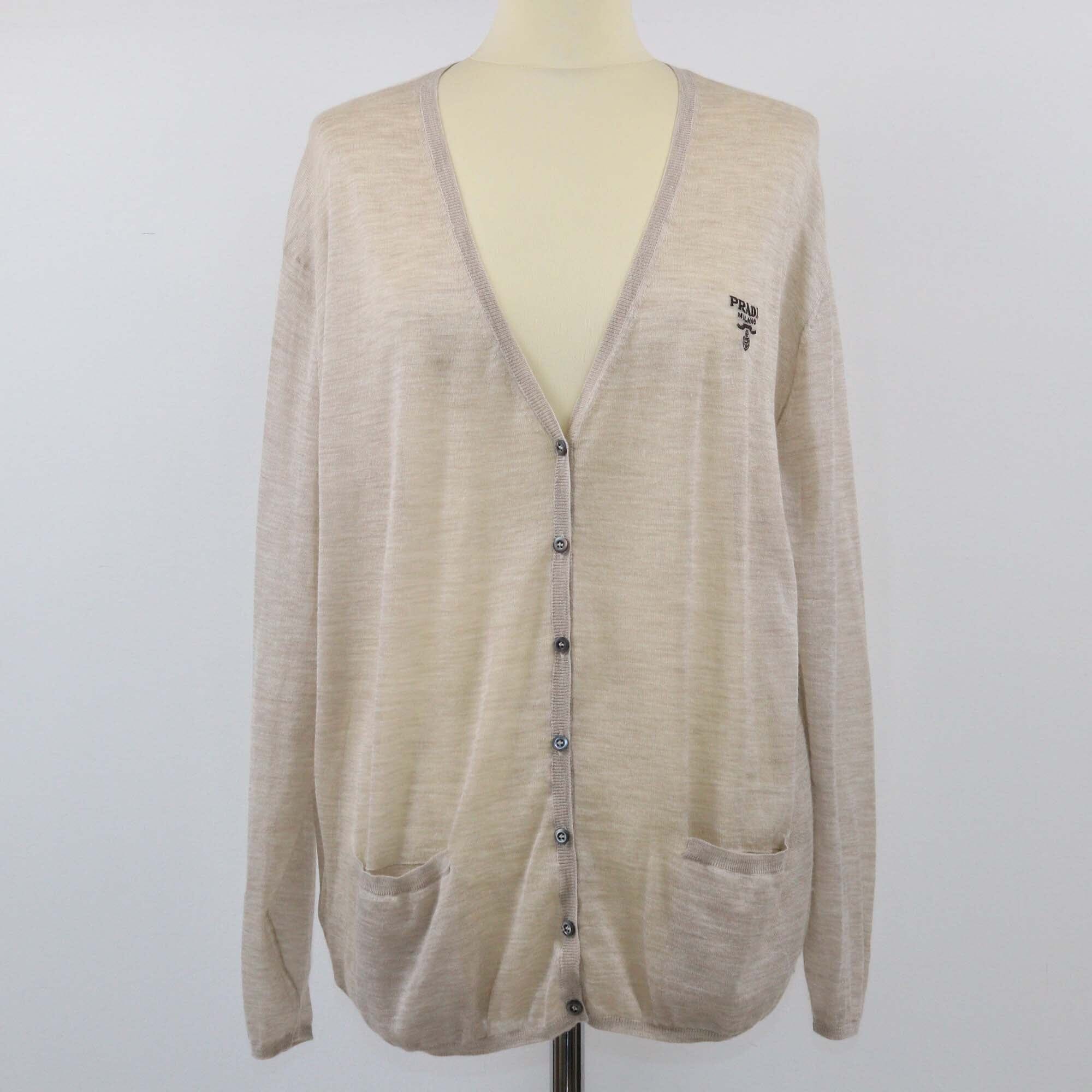 Prada Beige Buttoned Cardigan Womens Prada 