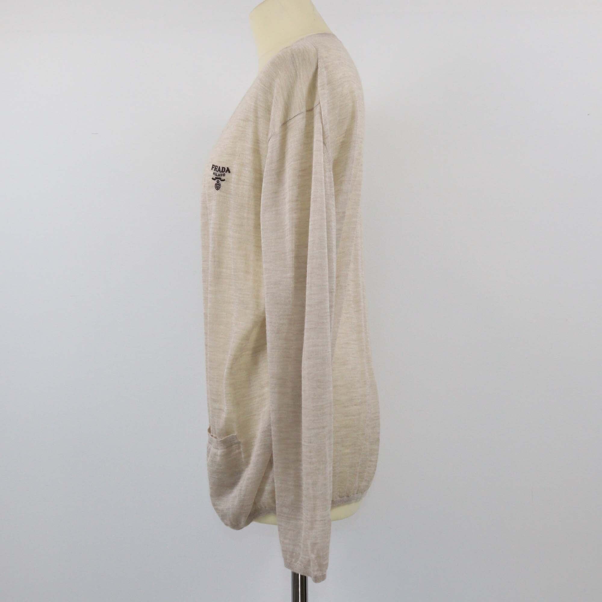 Prada Beige Buttoned Cardigan Womens Prada 