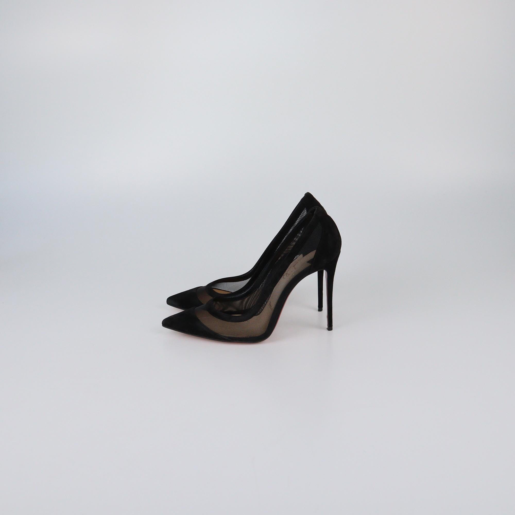 Christian Louboutin Black Mesh Galativi Pumps Womens Christian Louboutin 