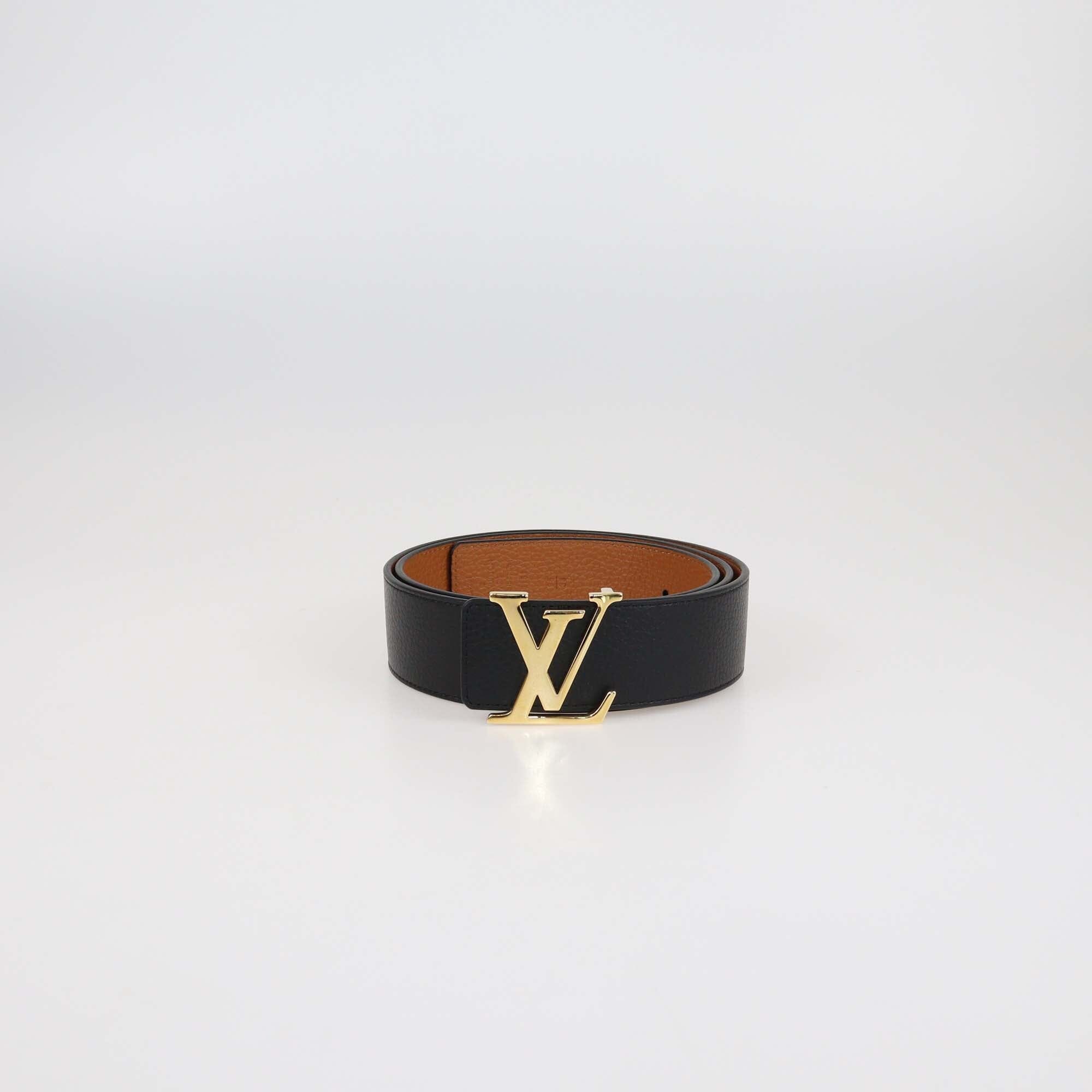 Louis Vuitton Black/Brown Leather LV Initiales Reversible Belt Mens Louis Vuitton 