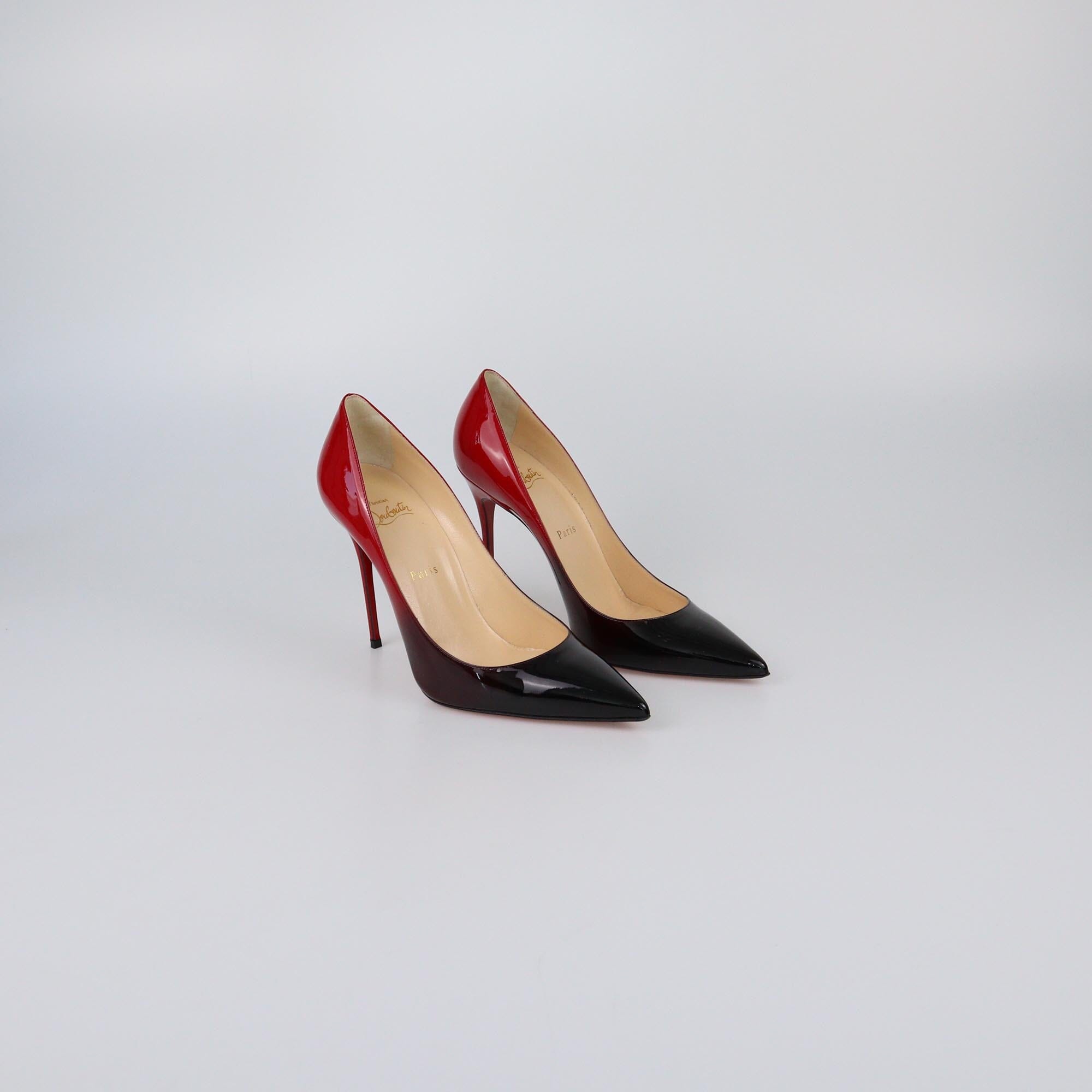 Christian Louboutin Black/Red Patent Degrade Kate Pumps Womens Christian Louboutin 