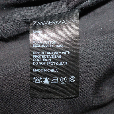 Zimmermann Black Linen Scallop Detail Off-Shoulder Crop Top