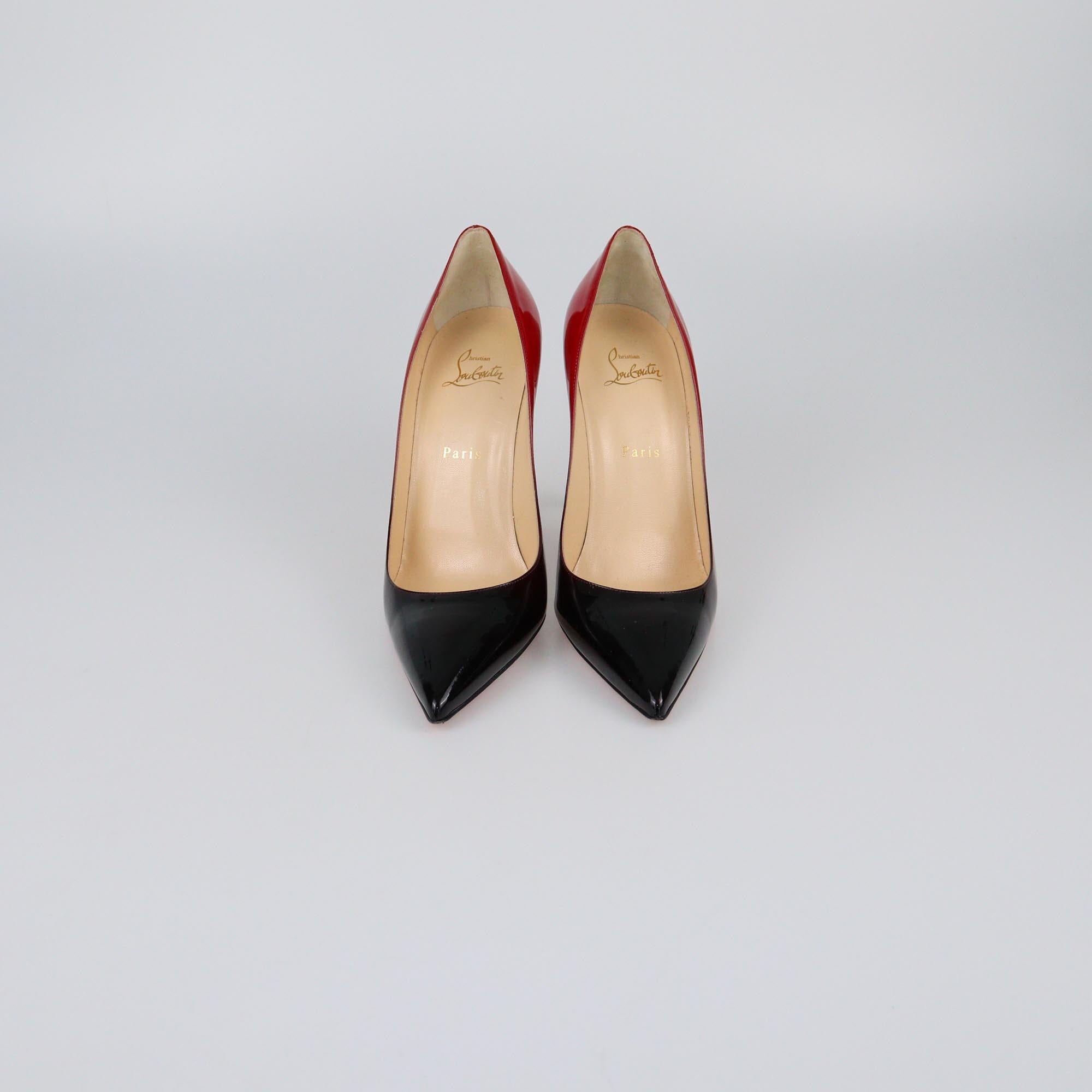 Christian Louboutin Black/Red Patent Degrade Kate Pumps Womens Christian Louboutin 