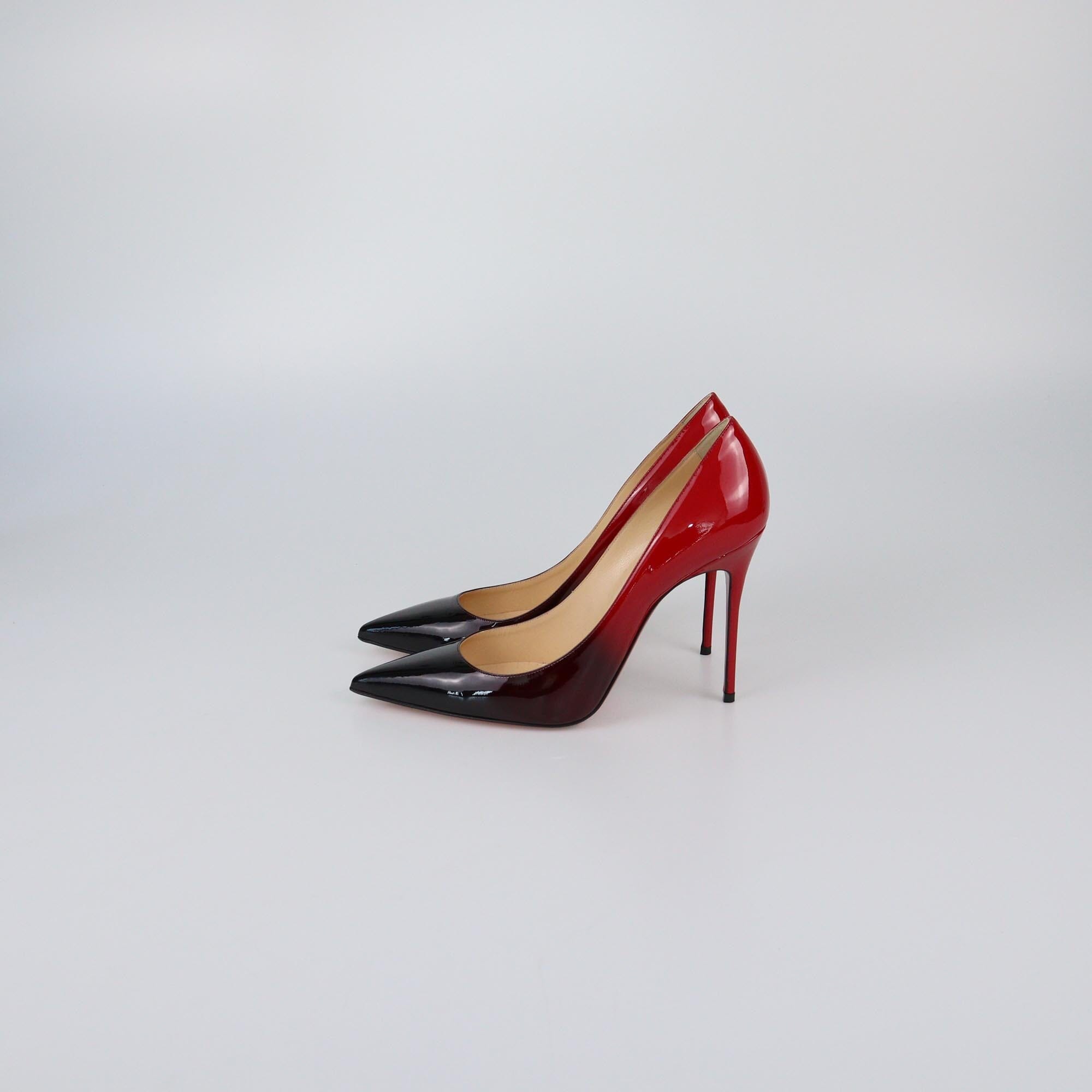 Christian Louboutin Black/Red Patent Degrade Kate Pumps Womens Christian Louboutin 