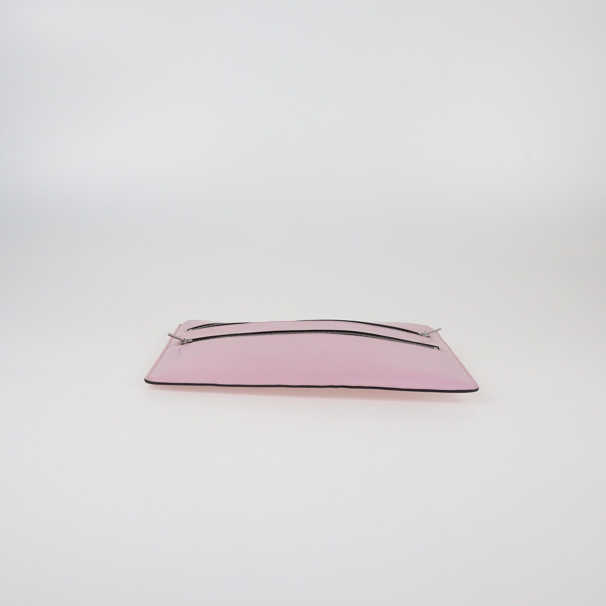 Celine Pink Patent Zip Flat Pouch Womens Celine 