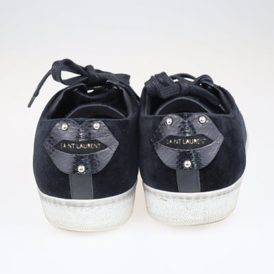 Black Signature Court Lips Low Top Sneakers Shoes Saint Laurent 