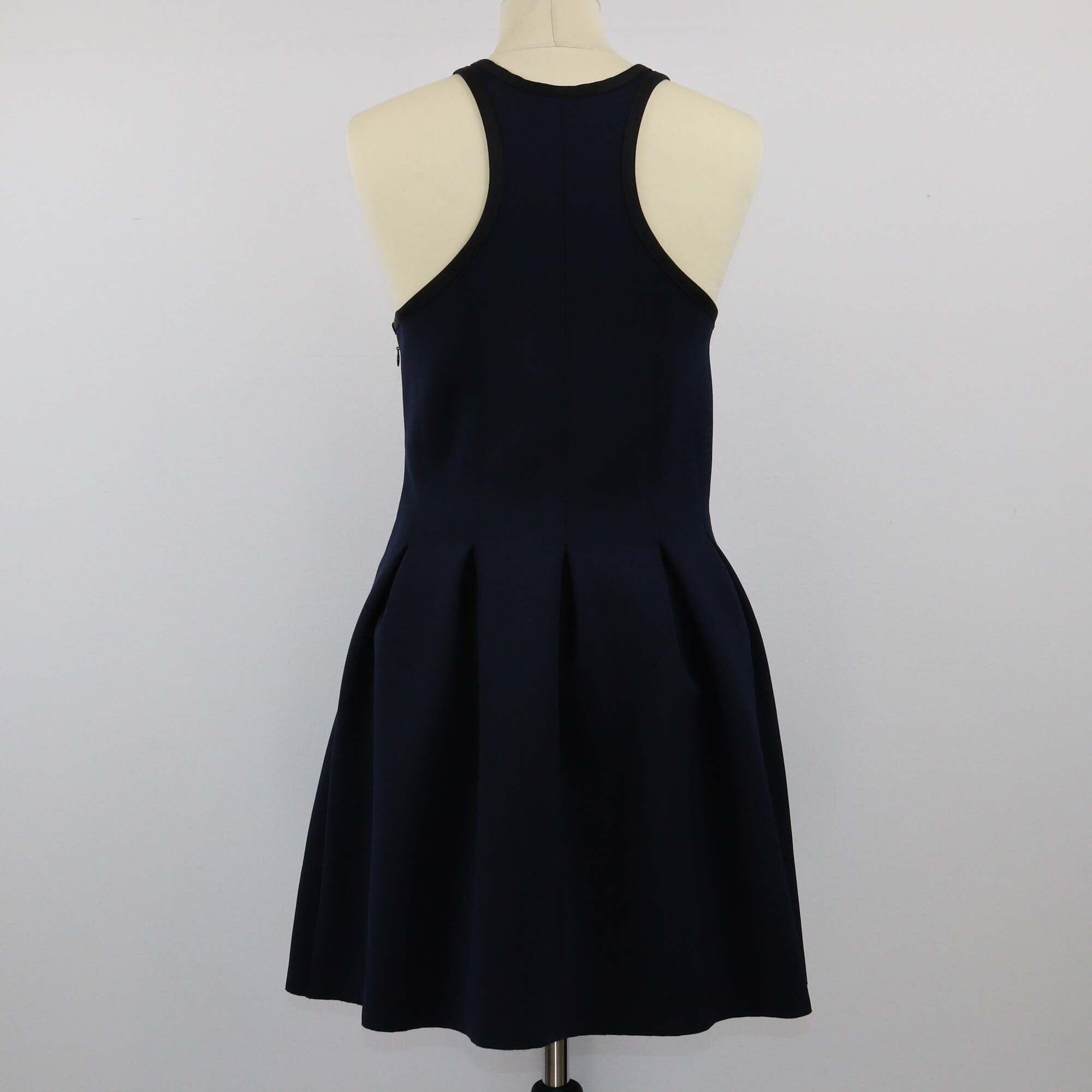 T by Alexanrder Wang Navy Blue Neoprene Pleated Dress Womens T by Alexander Wang 