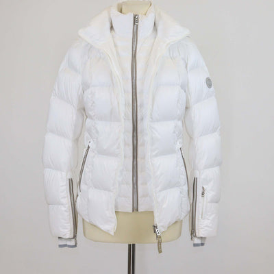 Bogner x Goan Thylmann White Nylon Puffer Logo Patch Double Zip Hoodie Jacket