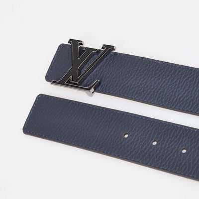 Louis Vuitton Navy Blue/Brown Leather LV Tilt Reversible Belt Mens Louis Vuitton 