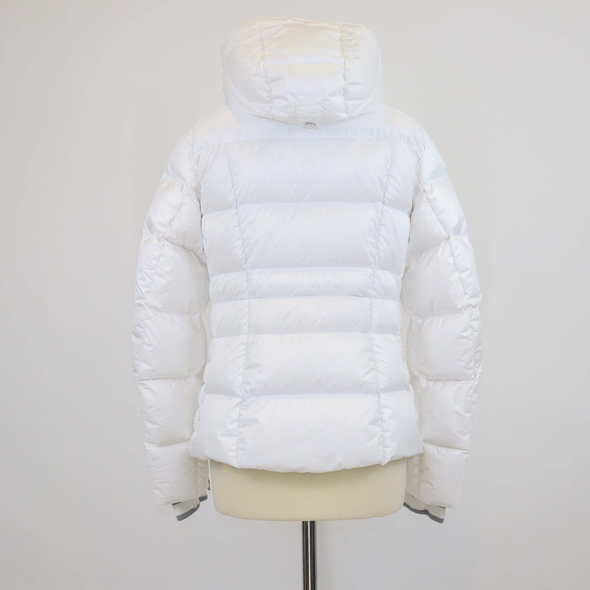 Bogner x Goan Thylmann White Nylon Puffer Logo Patch Double Zip Hoodie Jacket