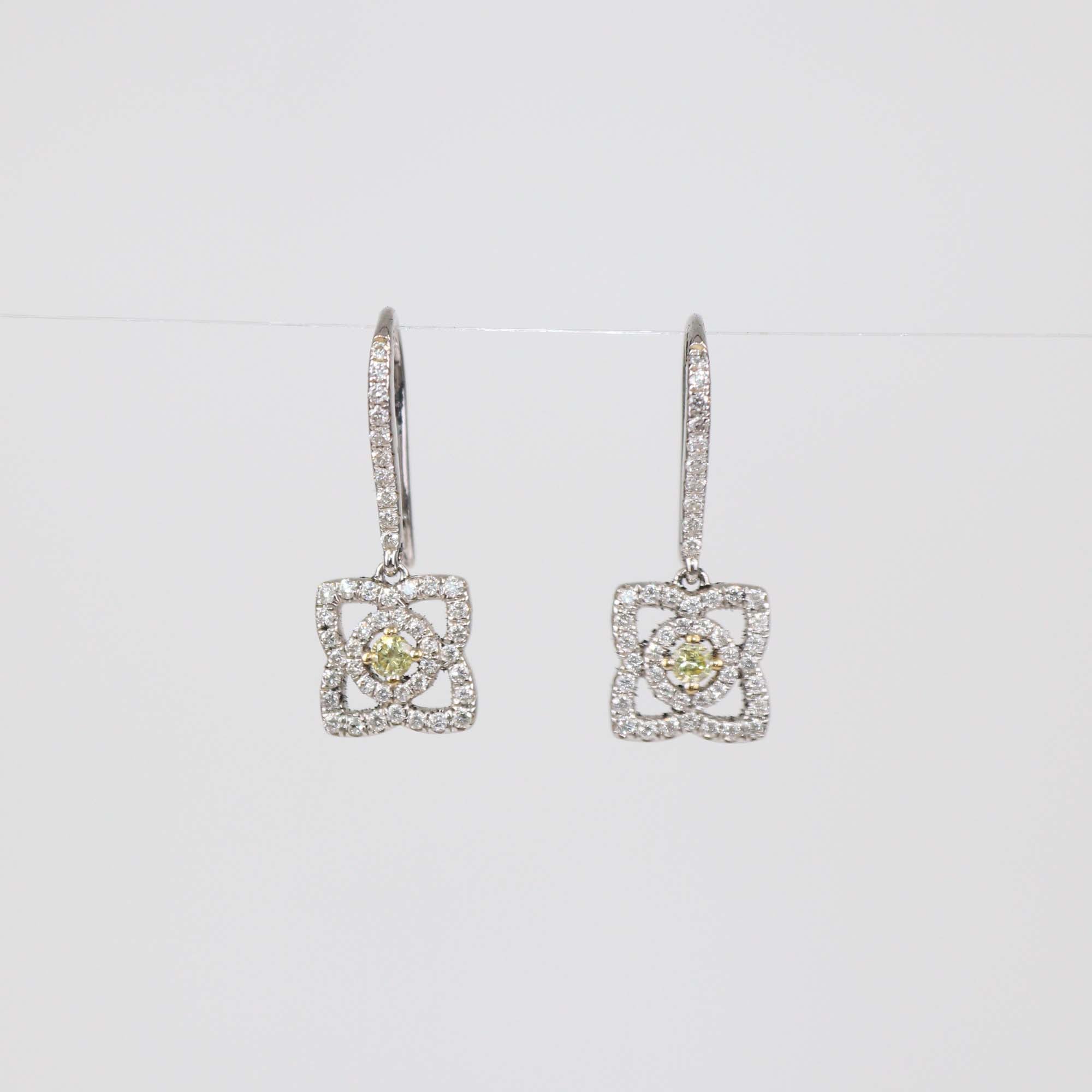 Da Beers Two-Tone 18K Gold Enchanted Lotus Two-Tone Diamond Earrings