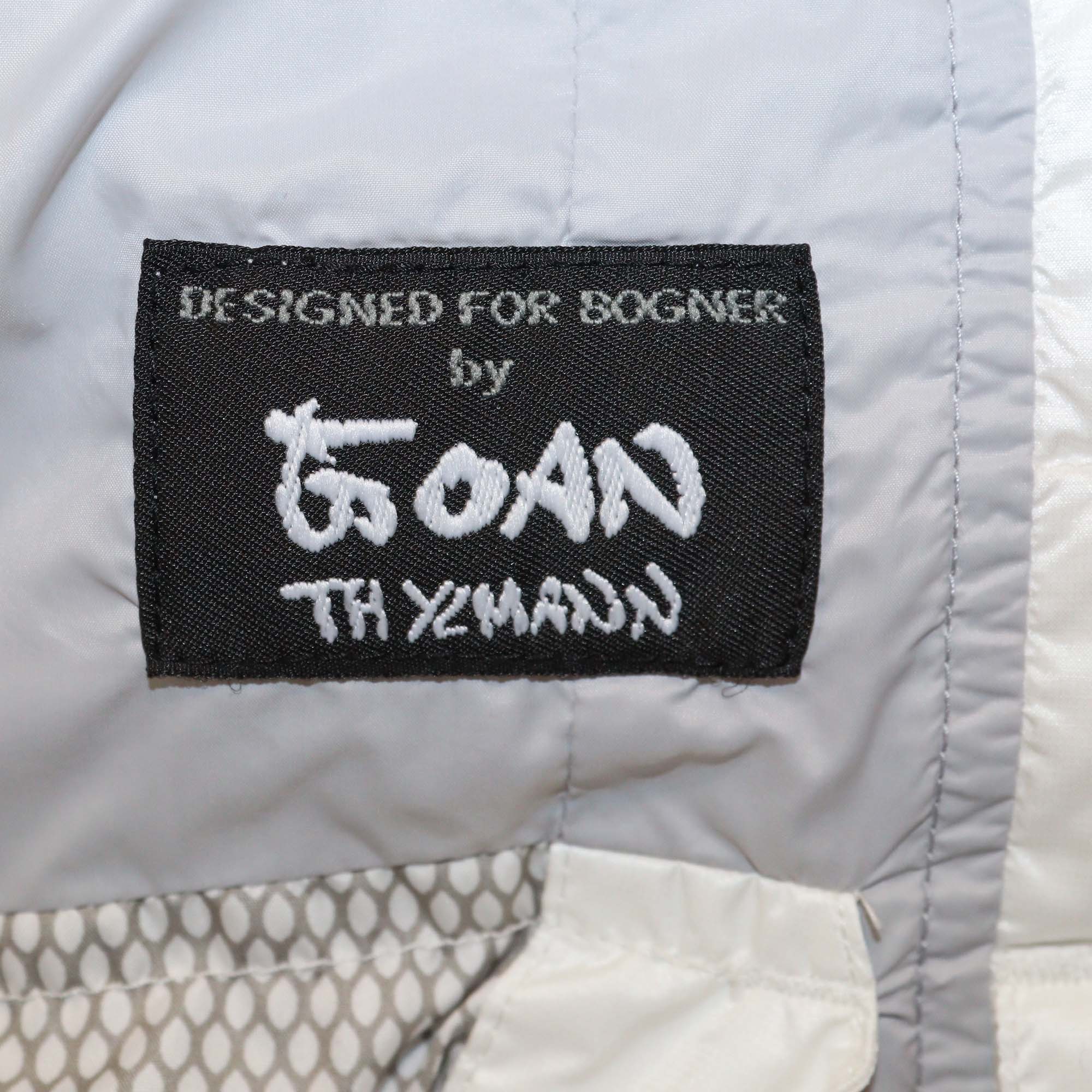 Bogner x Goan Thylmann White Nylon Puffer Logo Patch Double Zip Hoodie Jacket