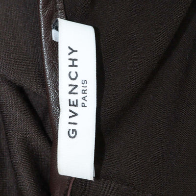 Givenchy Brown Viscose and Leather Zip Sleeveless Top