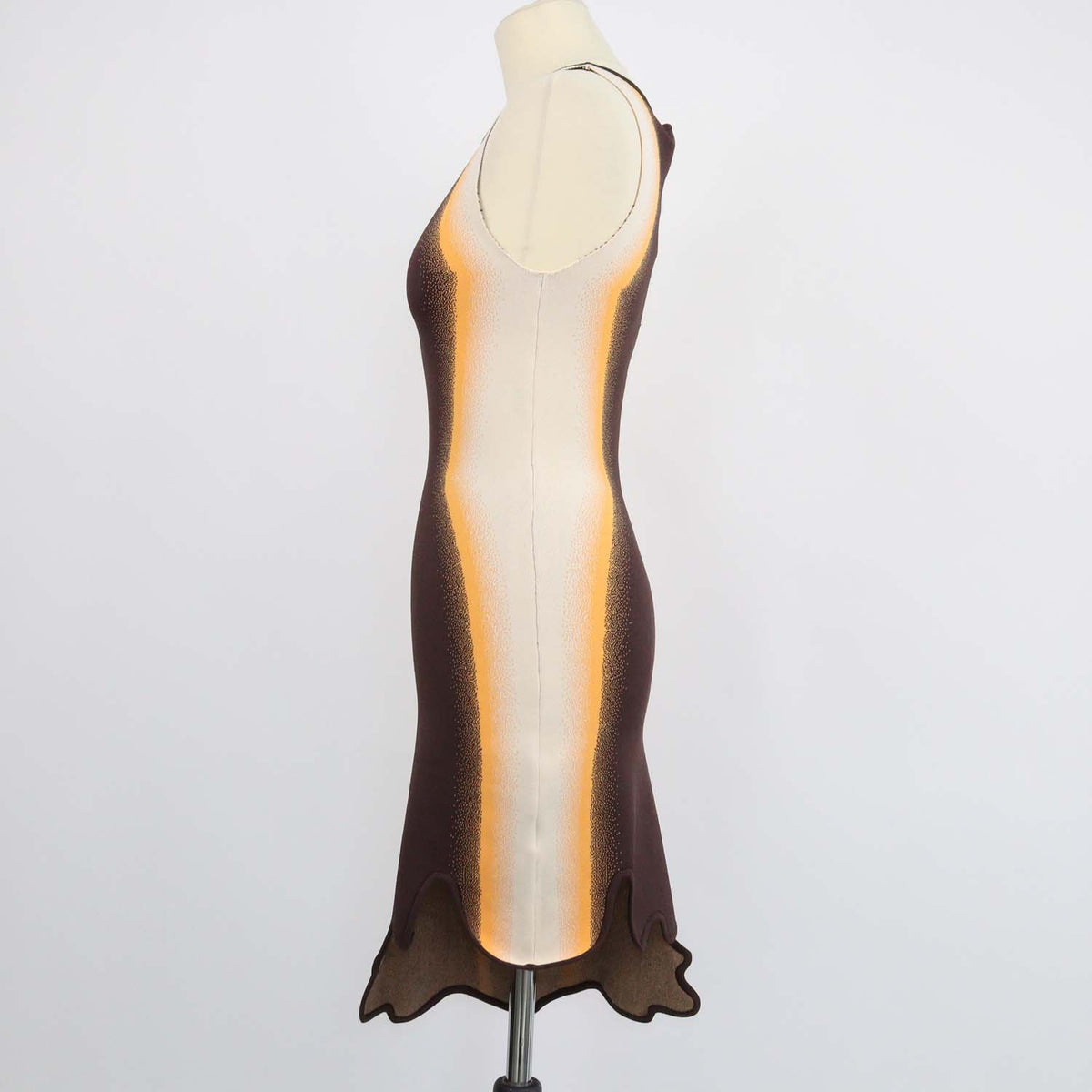 PH5 Tricolor Blend Viscose Aster Wavy Asymmetrical Dress