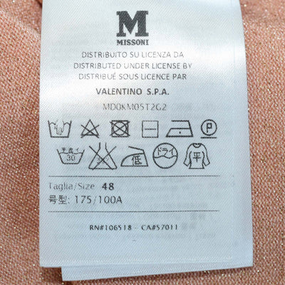 M Missoni Metallic Peach Jersey Scoop Neck Top