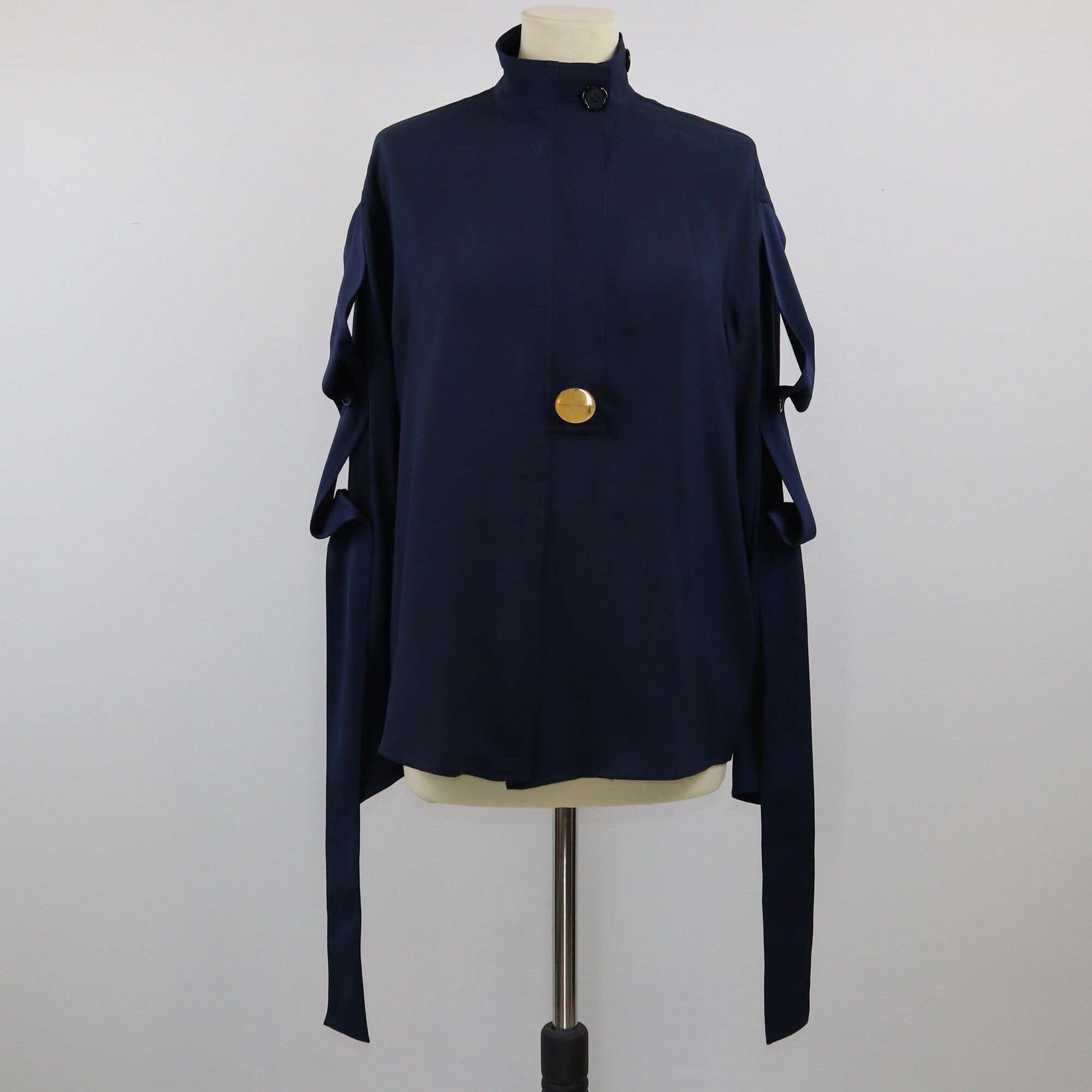 Celine Navy Blue Strappy Blouse Womens Celine 